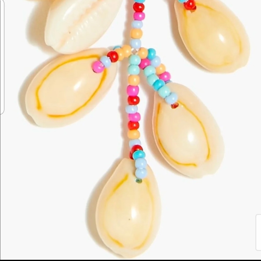 J. Crew Beaded Cowrie Shell Statement Earrings - image 3